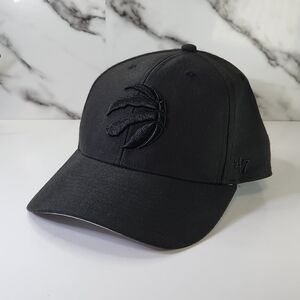 Raptors Hat. Toronto NBA Black Logo Strapback Cap. Adjustable